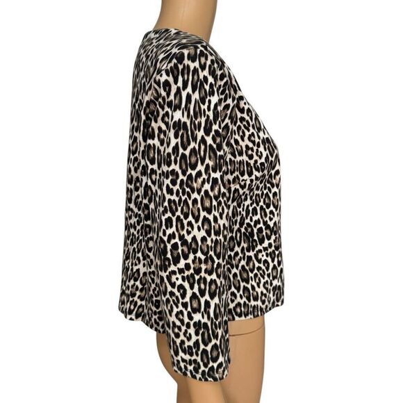 Philosophy Leopard Print Open-Front Cropped Blazer size L - Picture 4 of 10
